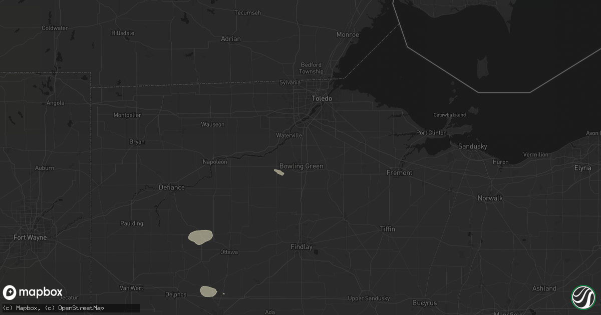 Hail map in Bowling Green, OH on August 11, 2026
