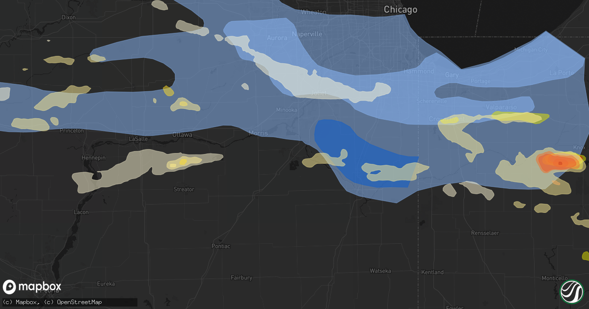 Hail map in Braidwood, IL on August 11, 2026