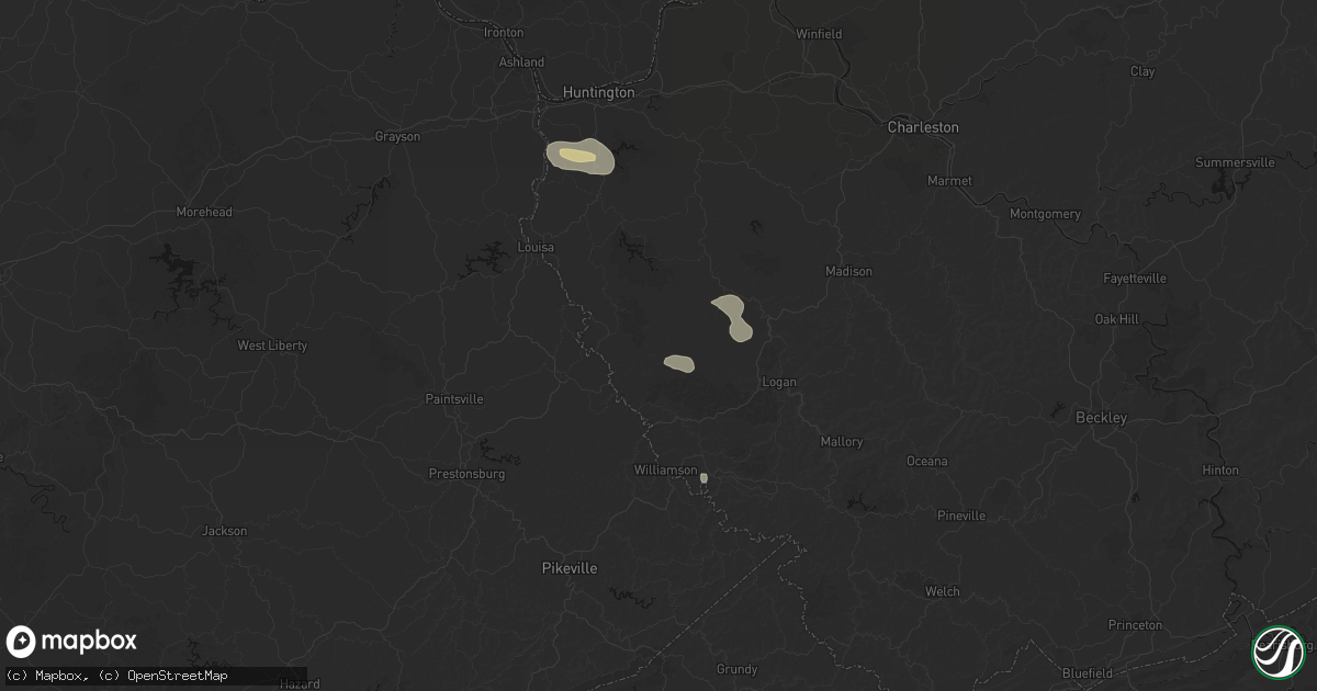 Hail map in Breeden, WV on August 11, 2026