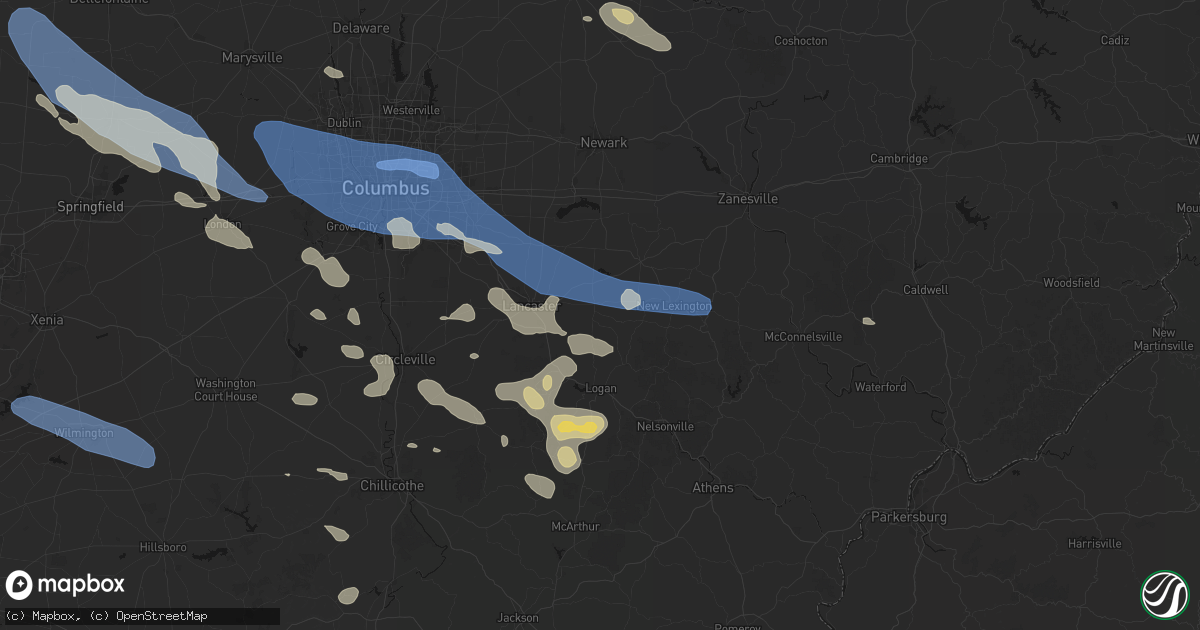 Hail map in Bremen, OH on August 11, 2026