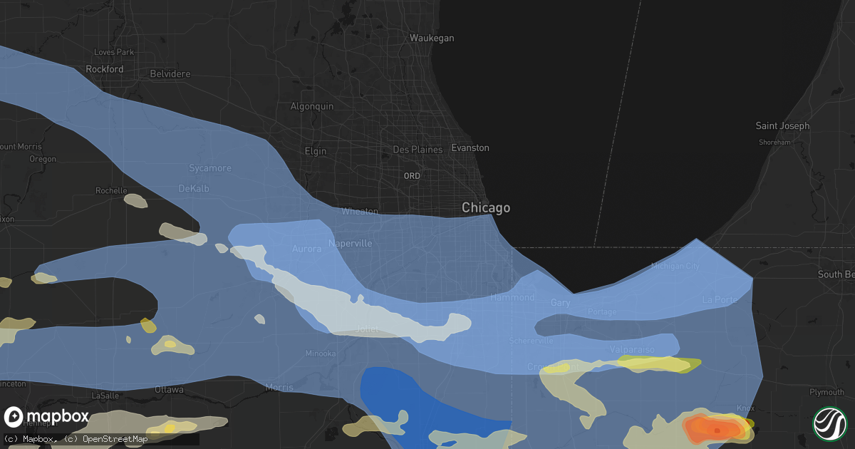 Hail map in Brookfield, IL on August 11, 2026