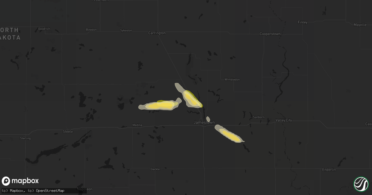 Hail map in Buchanan, ND on August 11, 2026