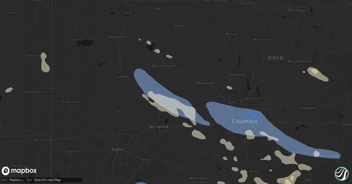 Hail map in Cable, OH on August 11, 2026