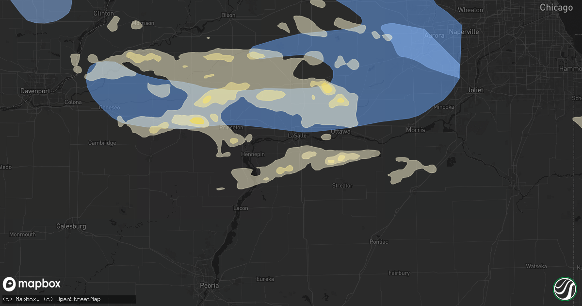 Hail map in Cedar Point, IL on August 11, 2026