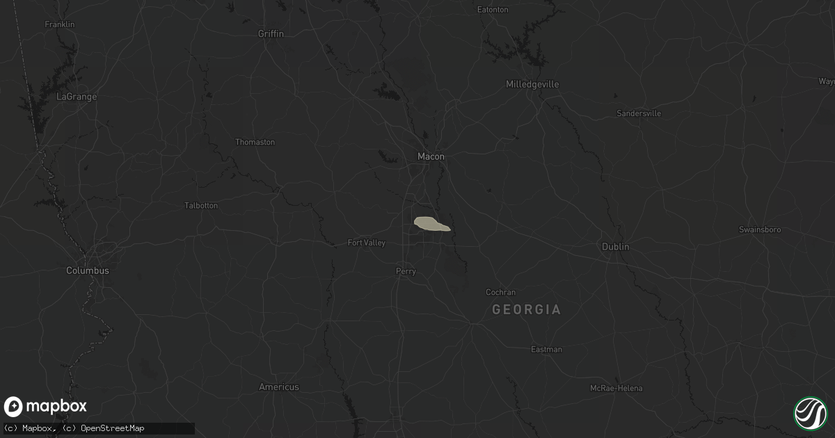 Hail map in Centerville, GA on August 11, 2026