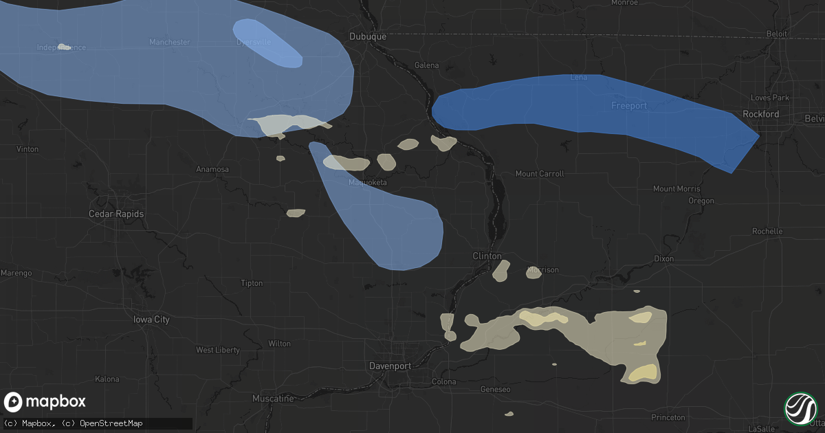 Hail map in Charlotte, IA on August 11, 2026