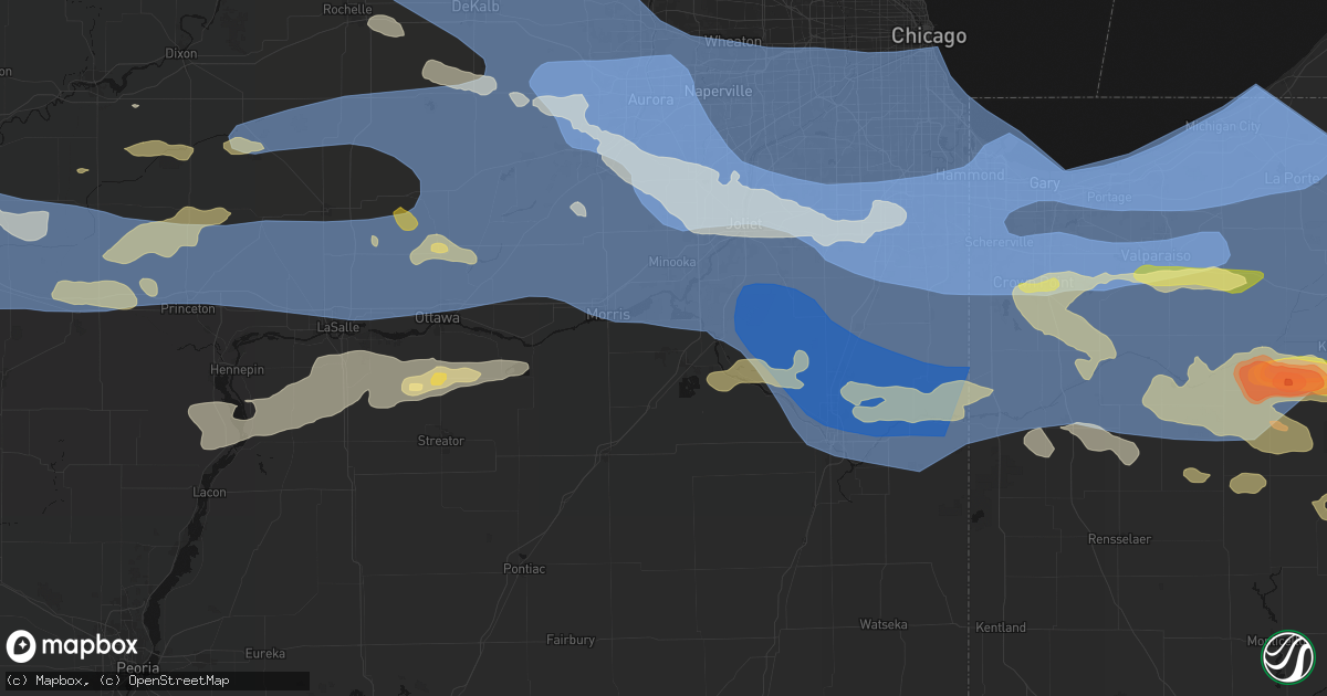 Hail map in Coal City, IL on August 11, 2026