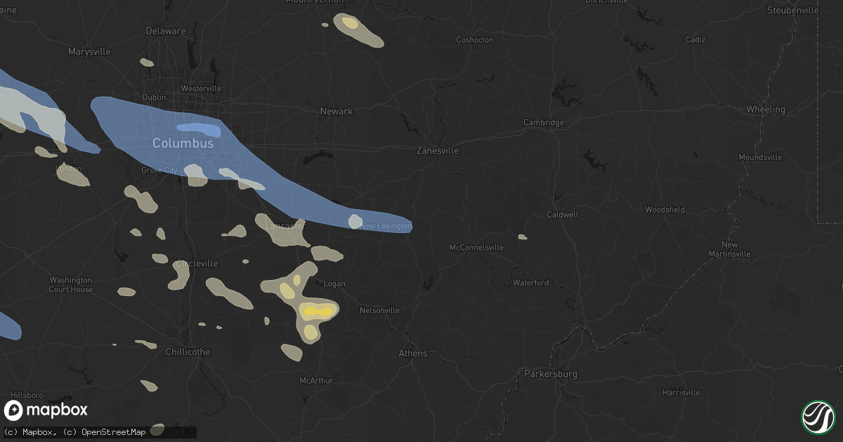 Hail map in Crooksville, OH on August 11, 2026
