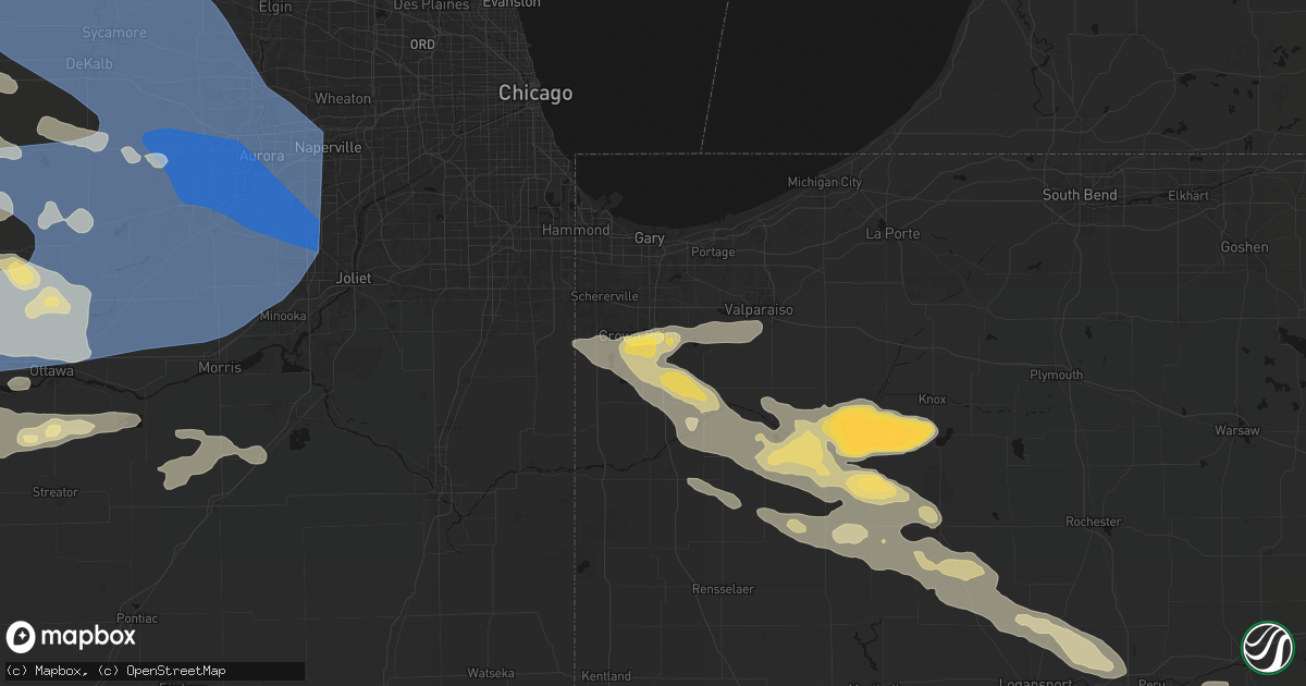 Hail map in Crown Point, IN on August 11, 2026