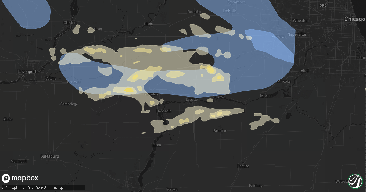 Hail map in Dalzell, IL on August 11, 2026