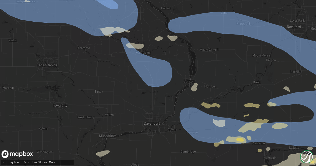 Hail map in De Witt, IA on August 11, 2026