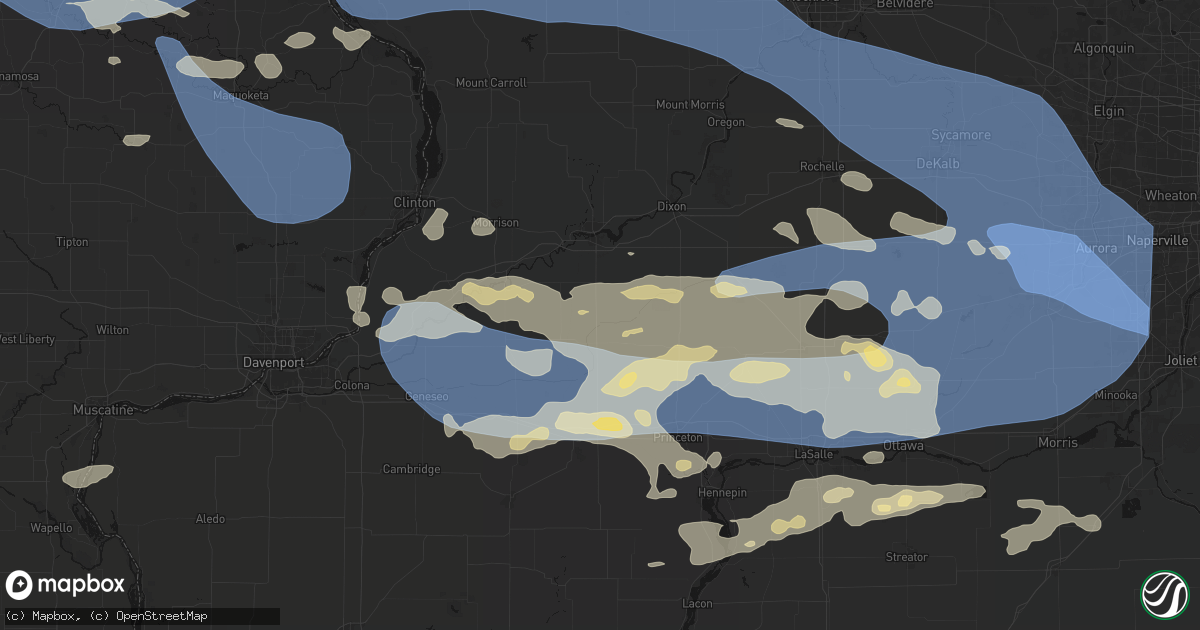 Hail map in Deer Grove, IL on August 11, 2026