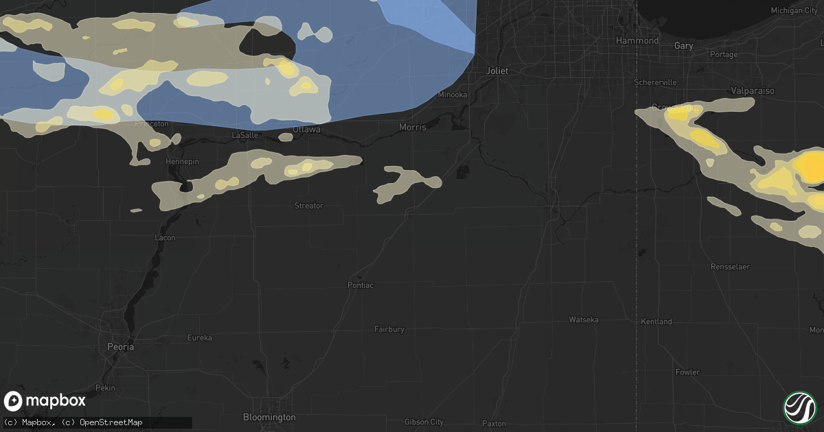 Hail map in Dwight, IL on August 11, 2026