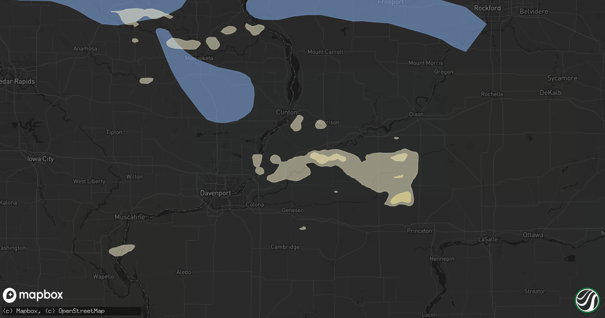 Hail map in Erie, IL on August 11, 2026