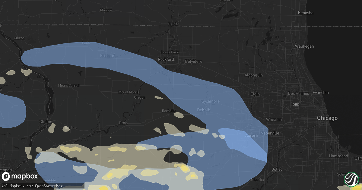 Hail map in Esmond, IL on August 11, 2026