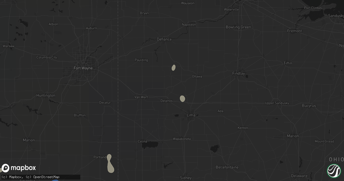Hail map in Fort Jennings, OH on August 11, 2026