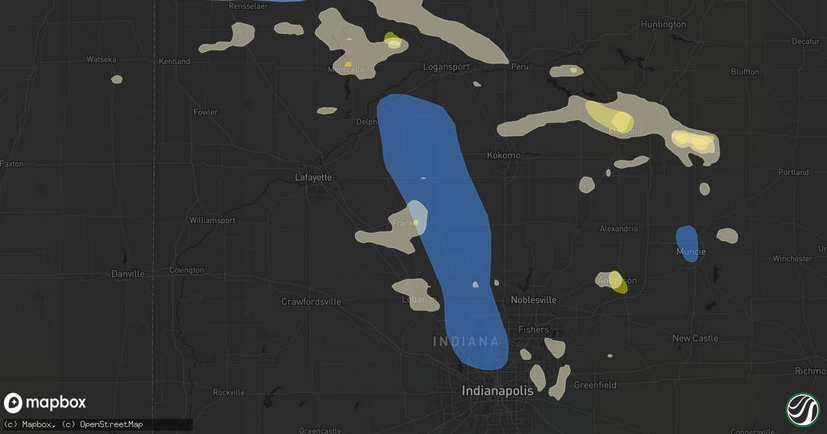 Hail map in Frankfort, IN on August 11, 2026