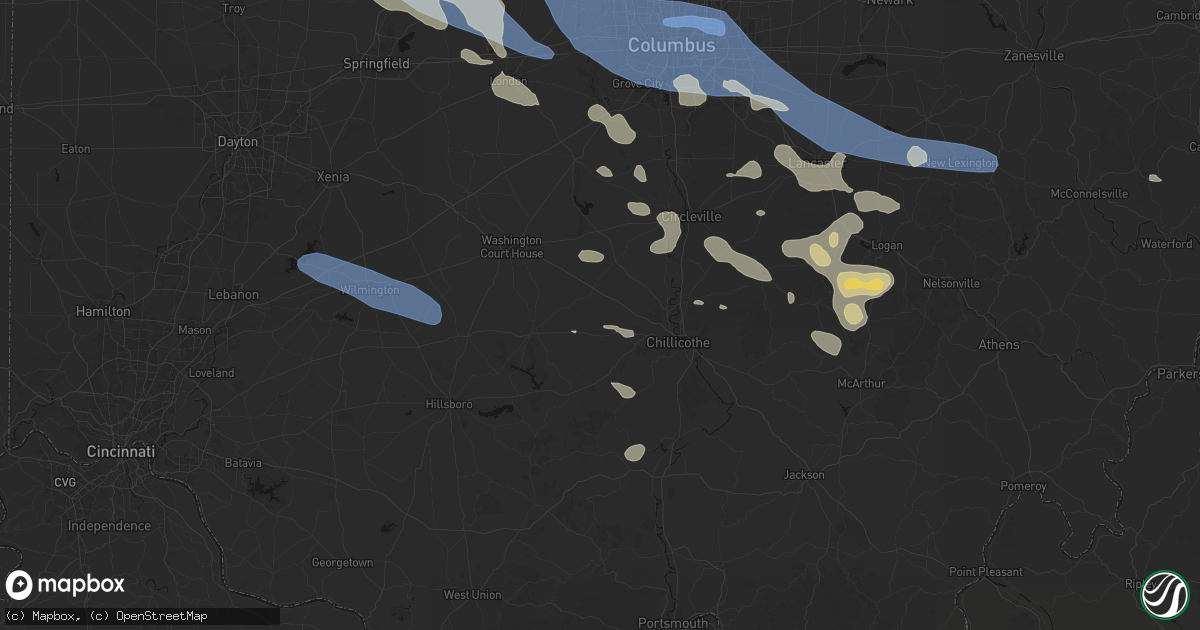 Hail map in Frankfort, OH on August 11, 2026
