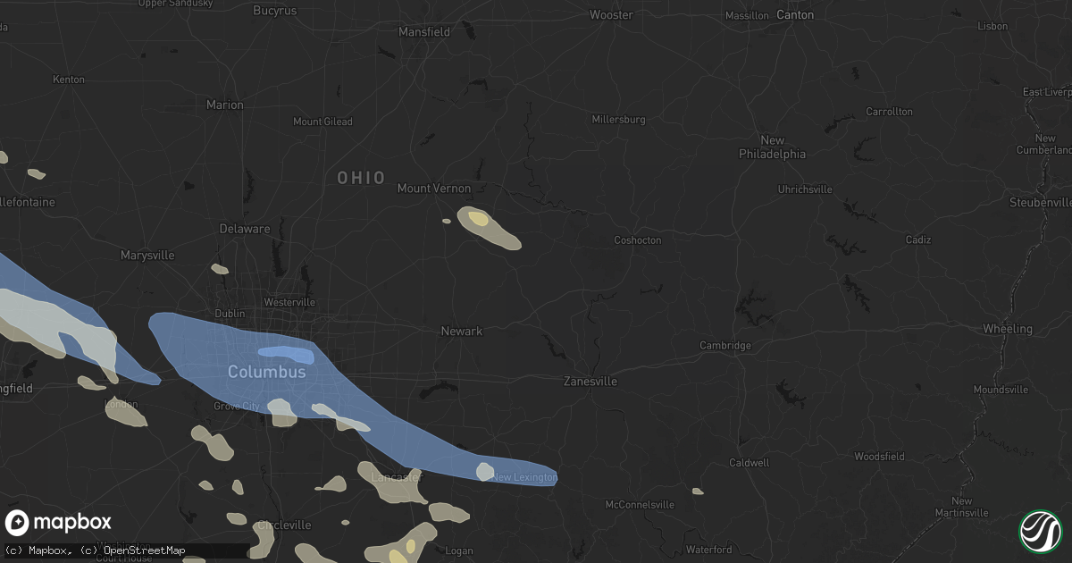 Hail map in Frazeysburg, OH on August 11, 2026