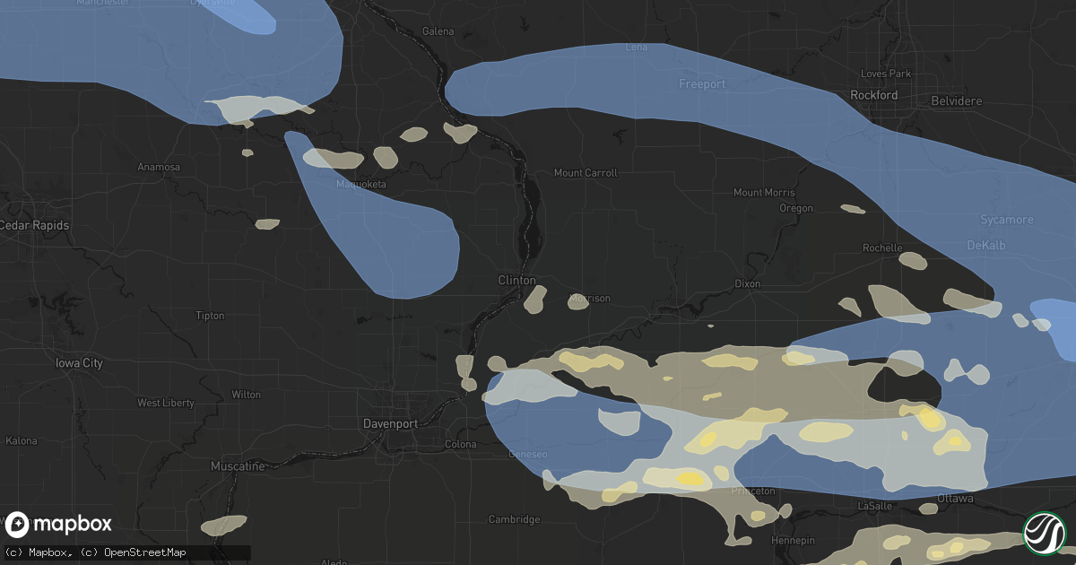 Hail map in Fulton, IL on August 11, 2026