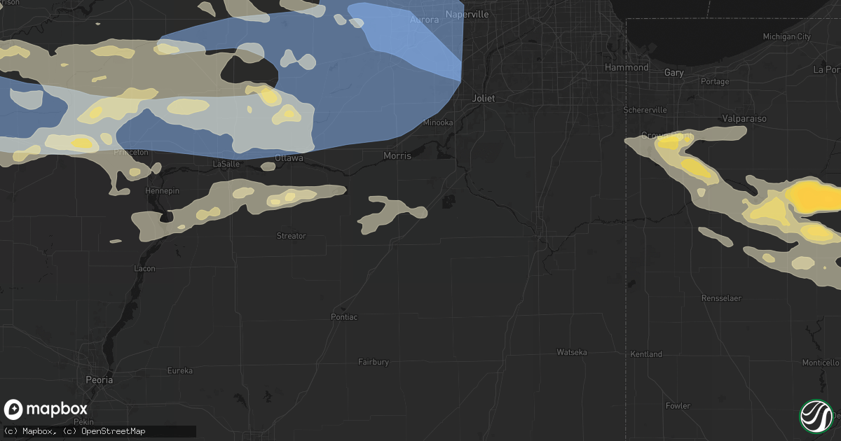 Hail map in Gardner, IL on August 11, 2026