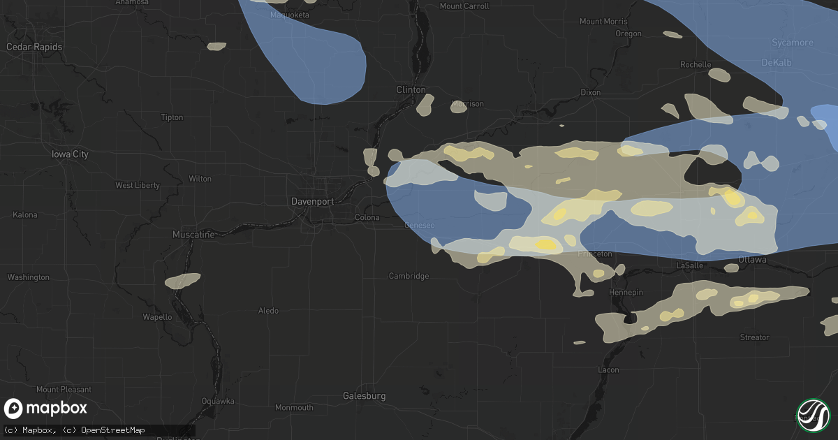 Hail map in Geneseo, IL on August 11, 2026