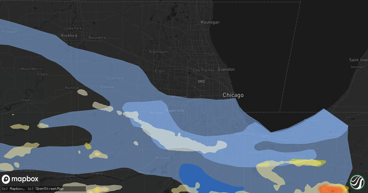 Hail map in Glen Ellyn, IL on August 11, 2026