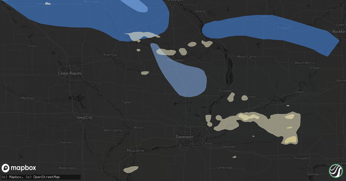 Hail map in Grand Mound, IA on August 11, 2026