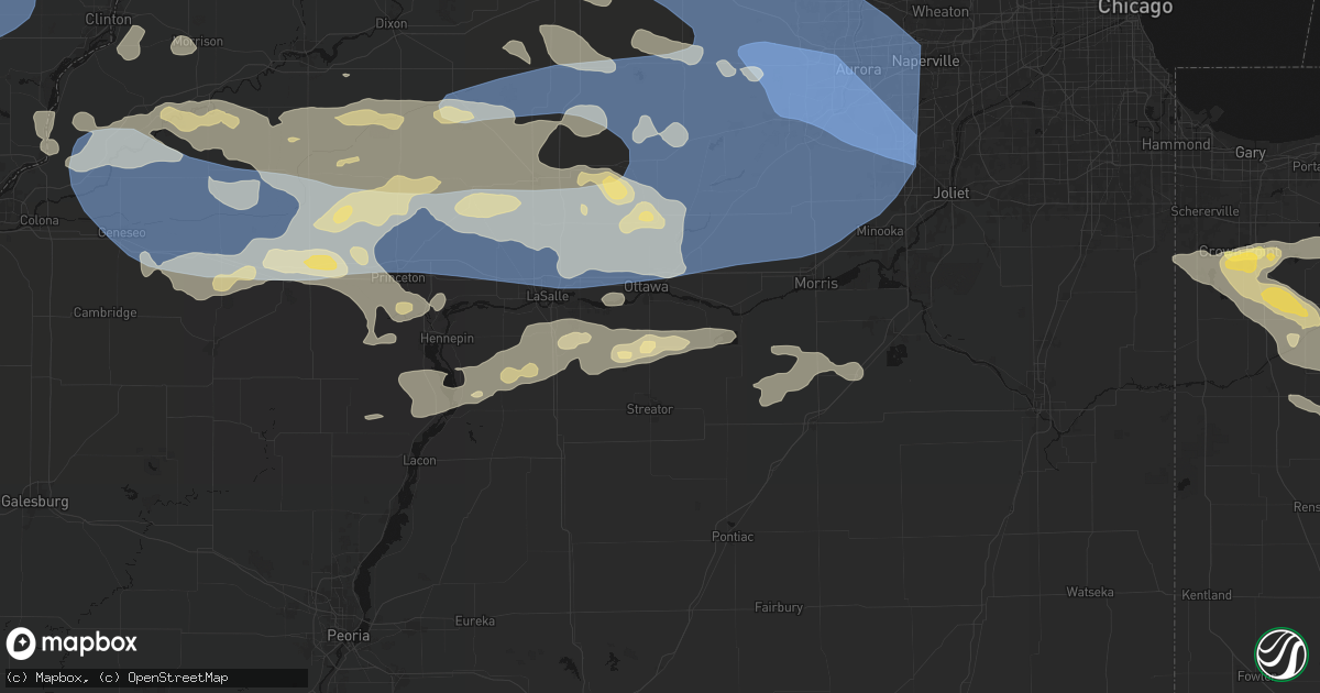 Hail map in Grand Ridge, IL on August 11, 2026