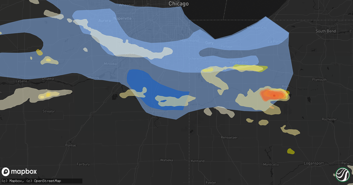 Hail map in Grant Park, IL on August 11, 2026