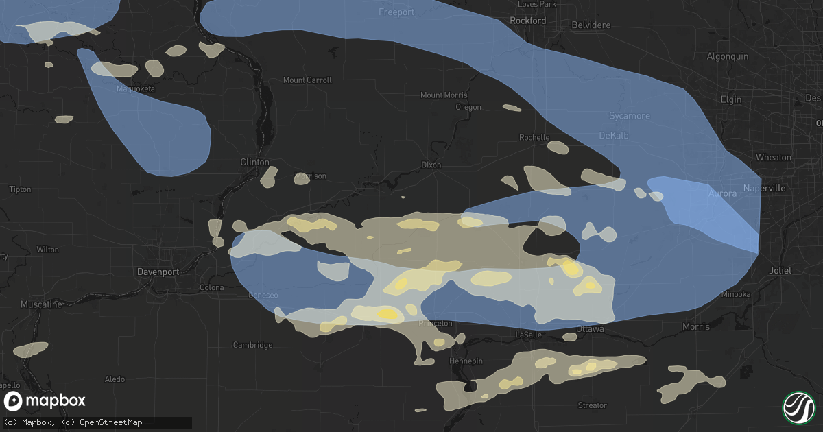 Hail map in Harmon, IL on August 11, 2026