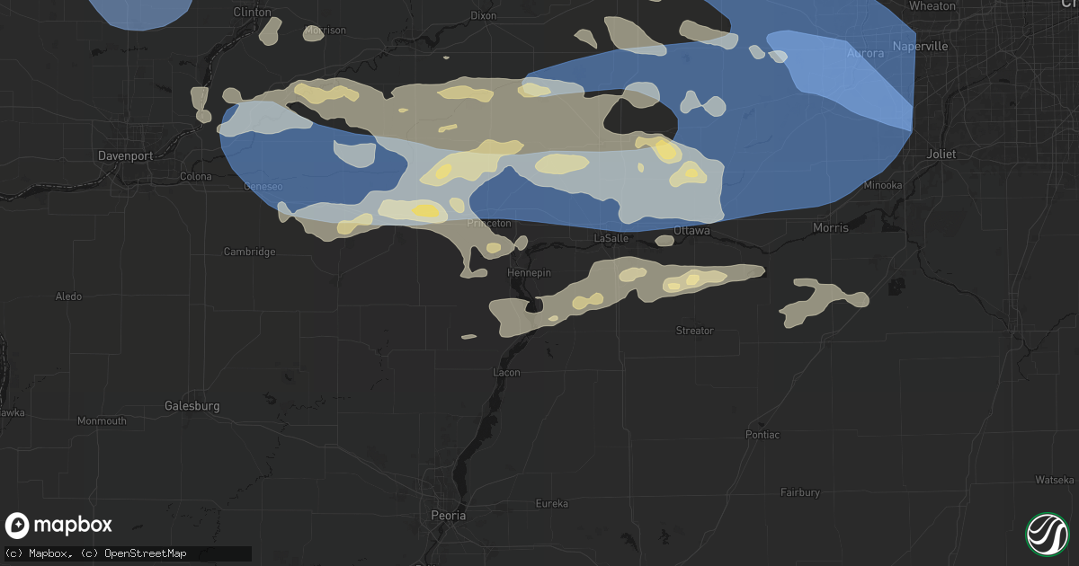Hail map in Hennepin, IL on August 11, 2026