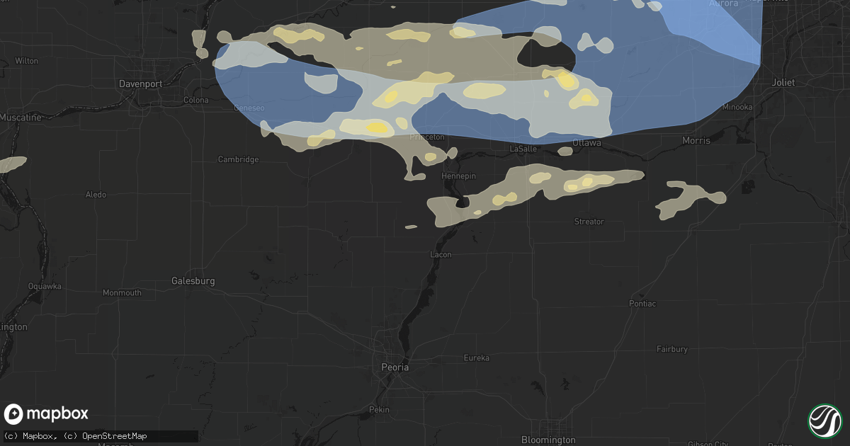 Hail map in Henry, IL on August 11, 2026