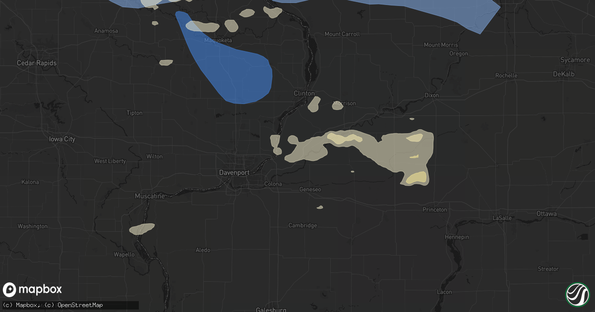 Hail map in Hillsdale, IL on August 11, 2026
