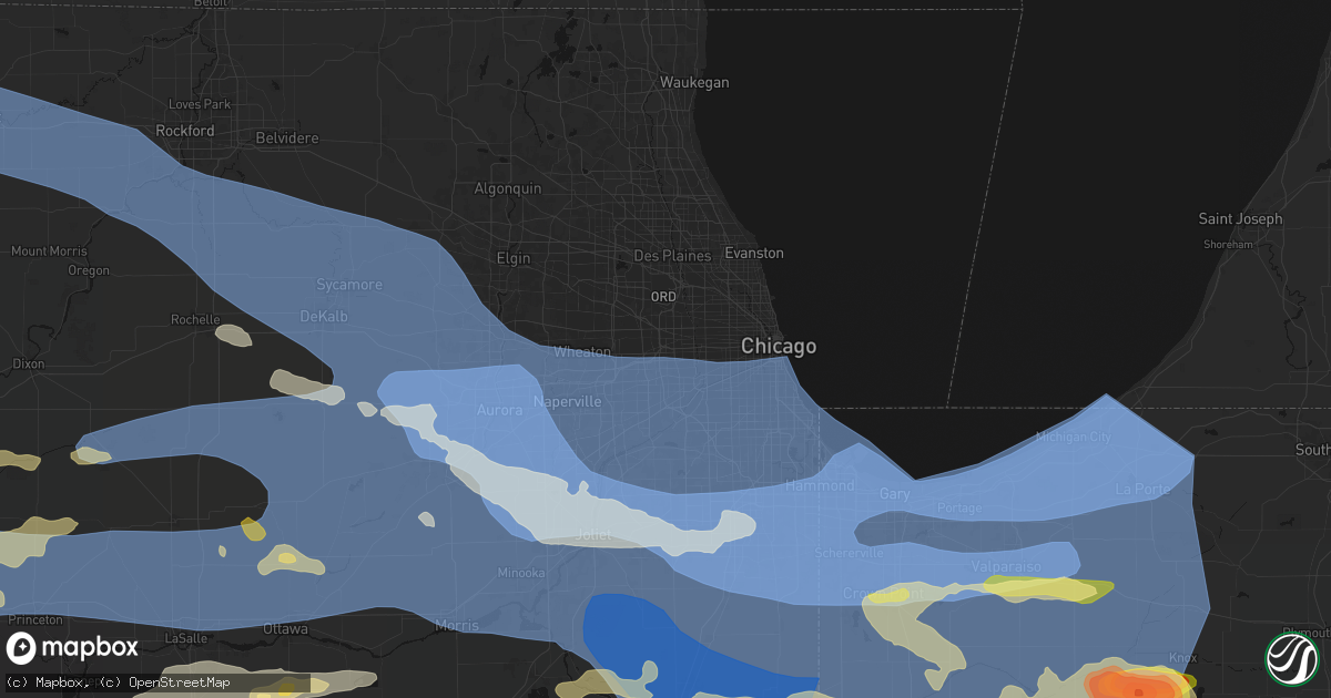 Hail map in Hillside, IL on August 11, 2026