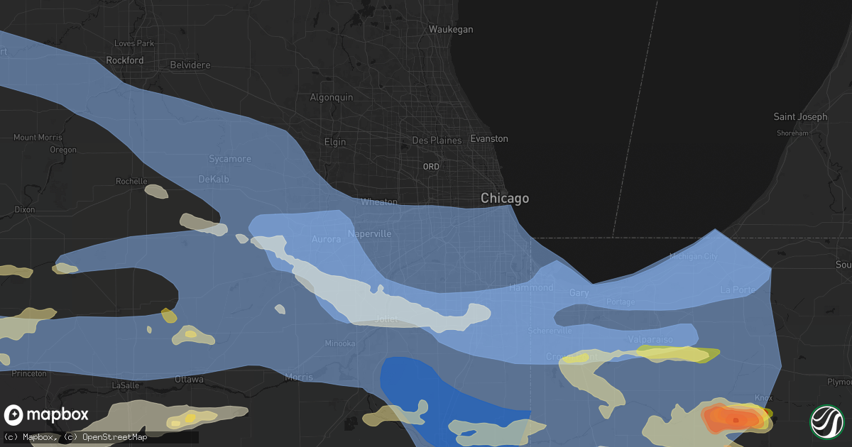 Hail map in Hinsdale, IL on August 11, 2026