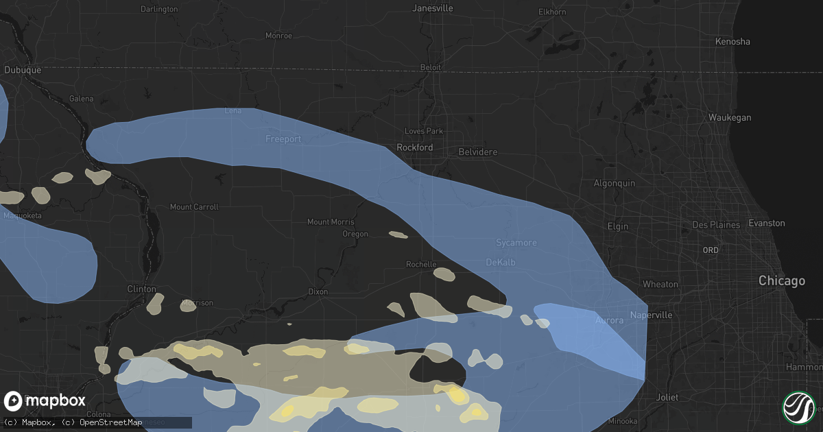 Hail map in Holcomb, IL on August 11, 2026