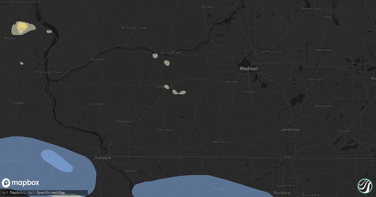 Hail map in Hollandale, WI on August 11, 2026
