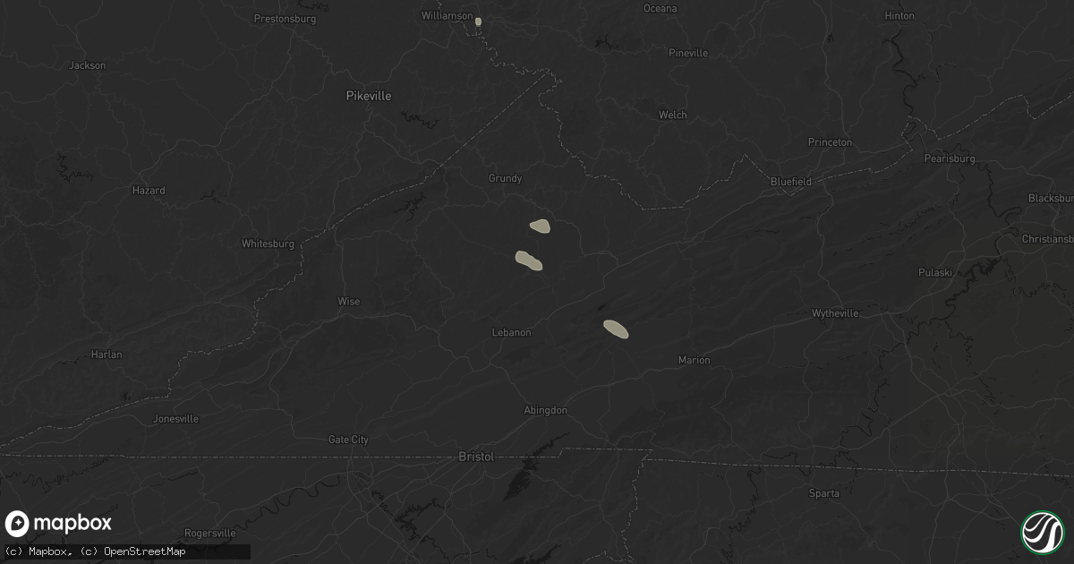 Hail map in Honaker, VA on August 11, 2026
