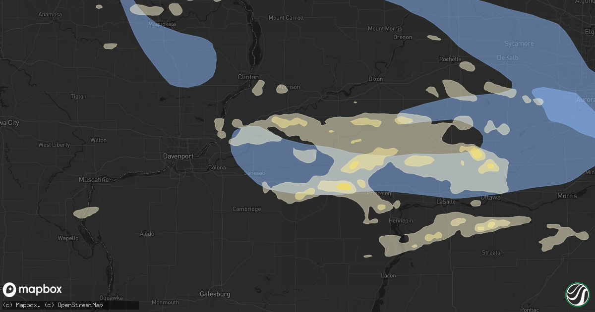 Hail map in Hooppole, IL on August 11, 2026