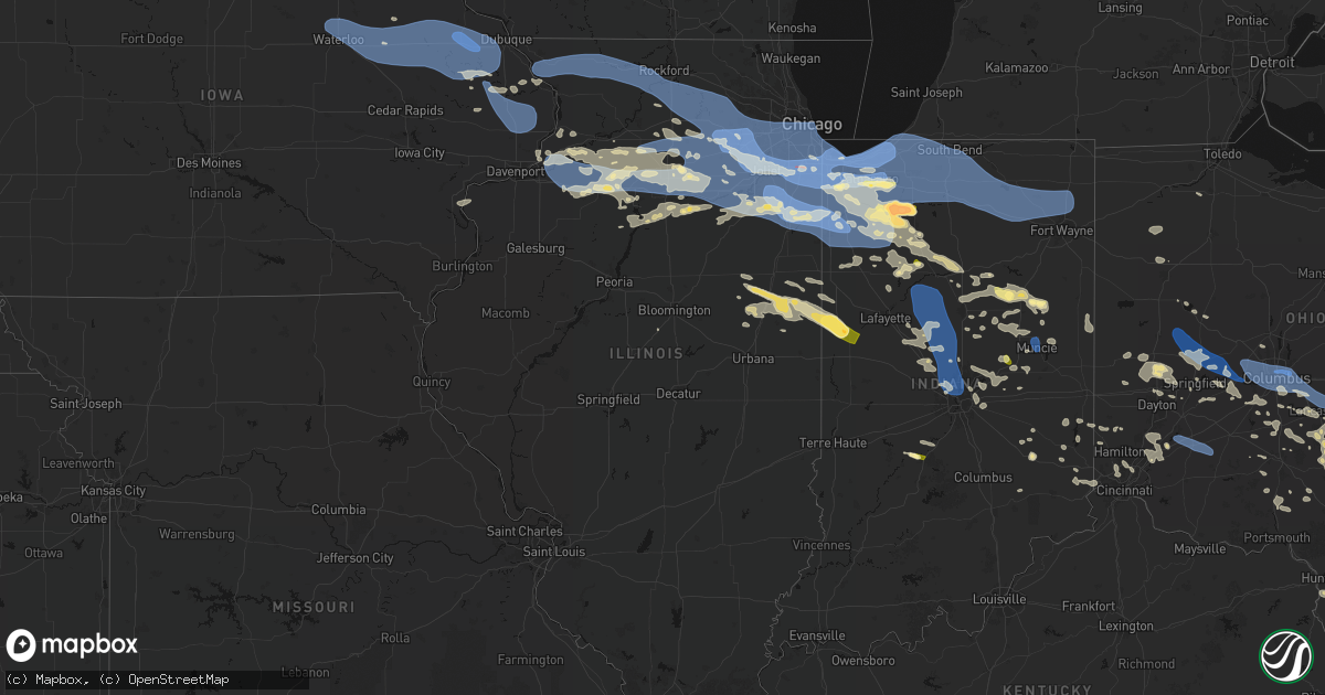 Hail map in Illinois on August 11, 2026