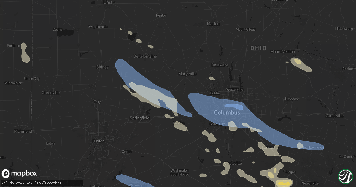 Hail map in Irwin, OH on August 11, 2026