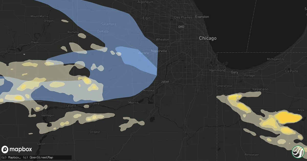 Hail map in Joliet, IL on August 11, 2026