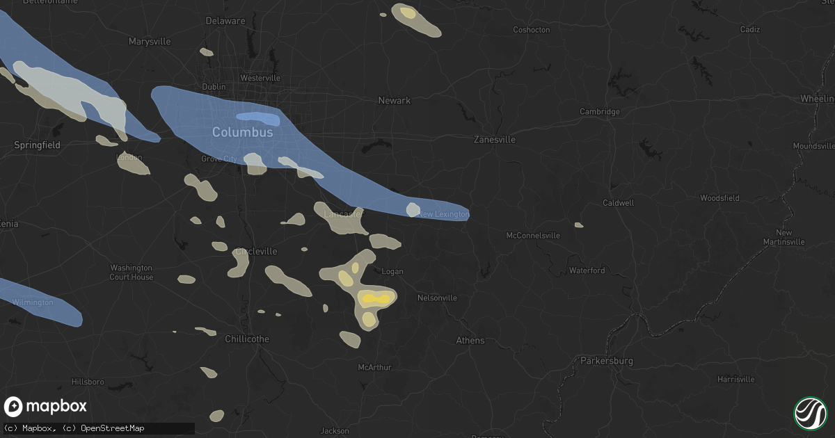 Hail map in Junction City, OH on August 11, 2026