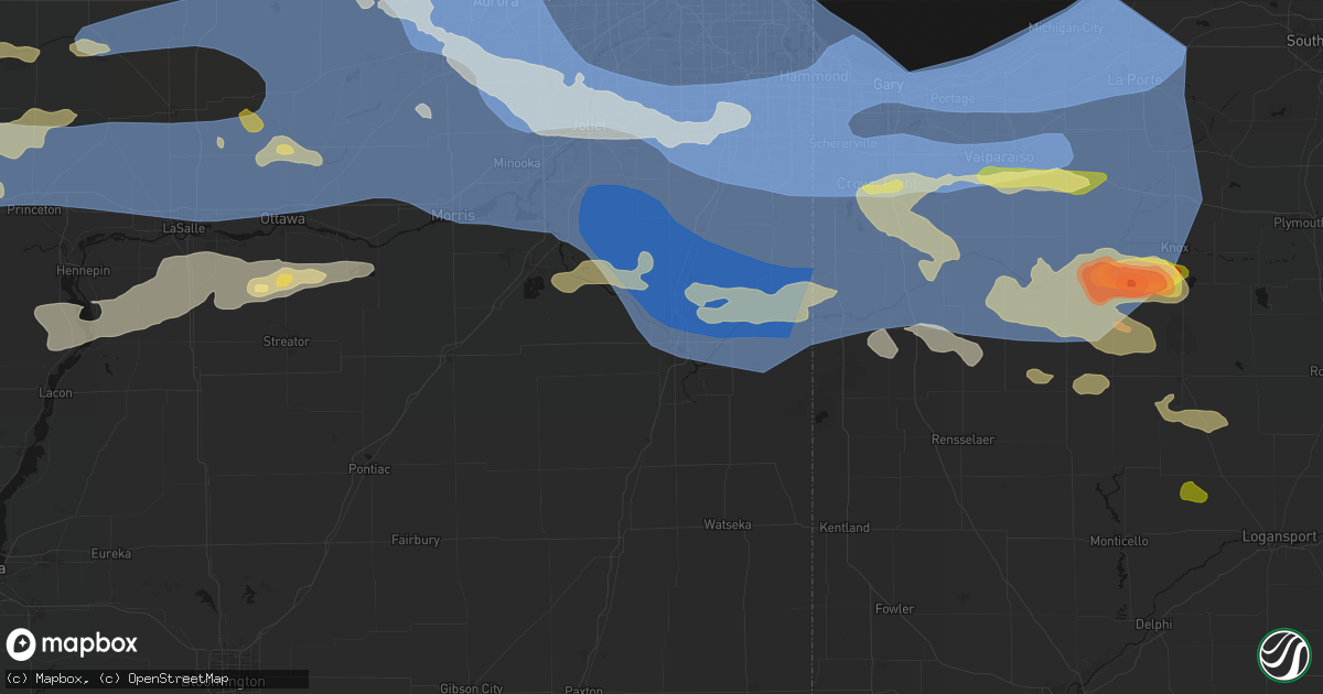 Hail map in Kankakee, IL on August 11, 2026