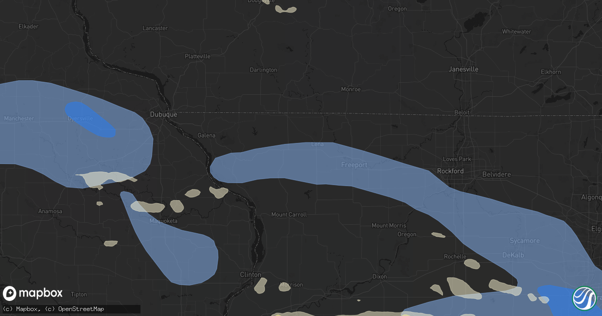 Hail map in Kent, IL on August 11, 2026