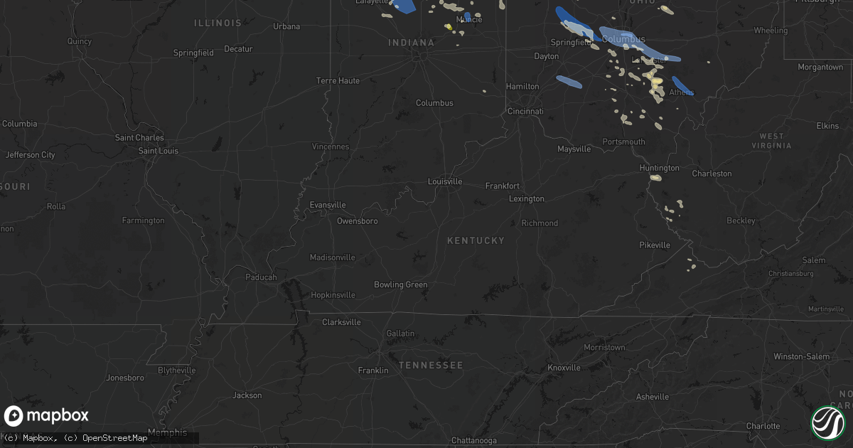Hail map in Kentucky on August 11, 2026