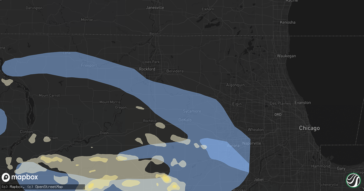 Hail map in Kingston, IL on August 11, 2026