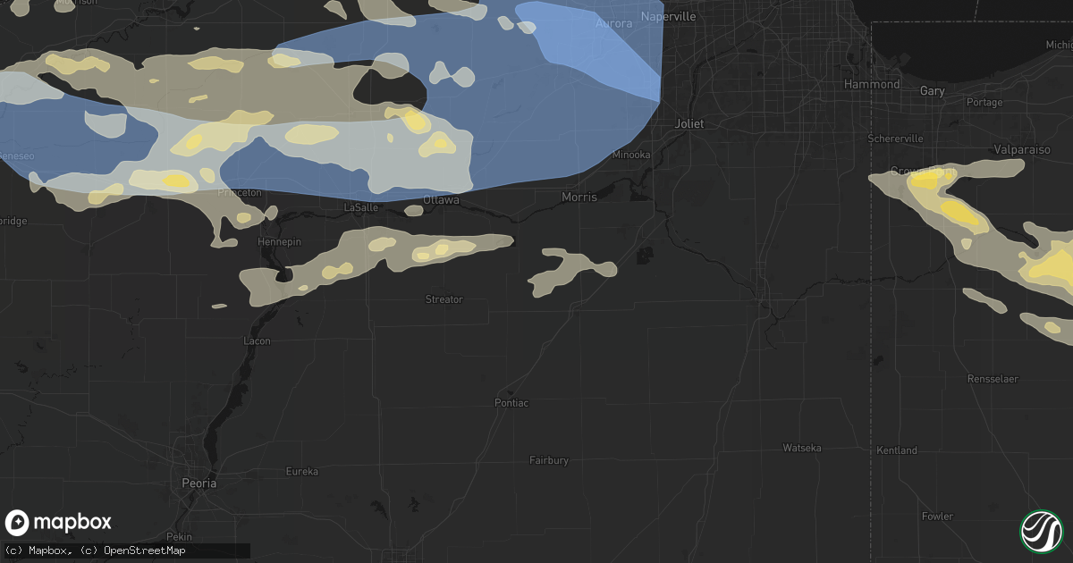 Hail map in Kinsman, IL on August 11, 2026