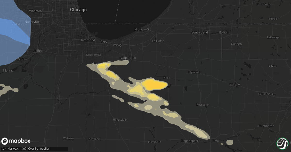 Hail map in La Crosse, IN on August 11, 2026